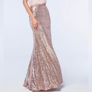Watters Celine Skirt in Rose Gold Sequin Size 10